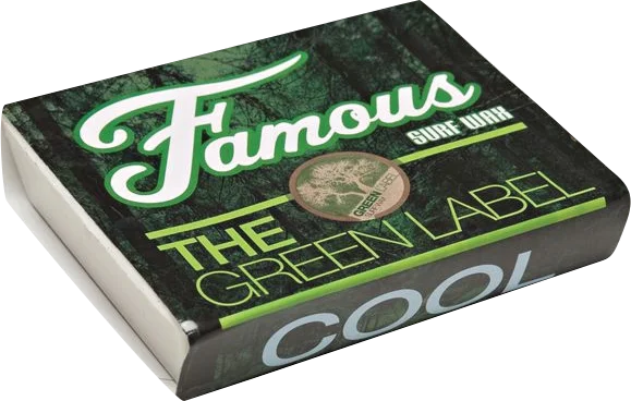 surfboards with responsive tail designs-Famous Green Label Cool Single Bar Wax Organic