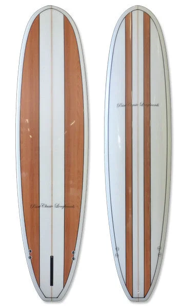 surfboards for deep-water waves-7'6 Wood Stripe Mini Malibu Surfboard