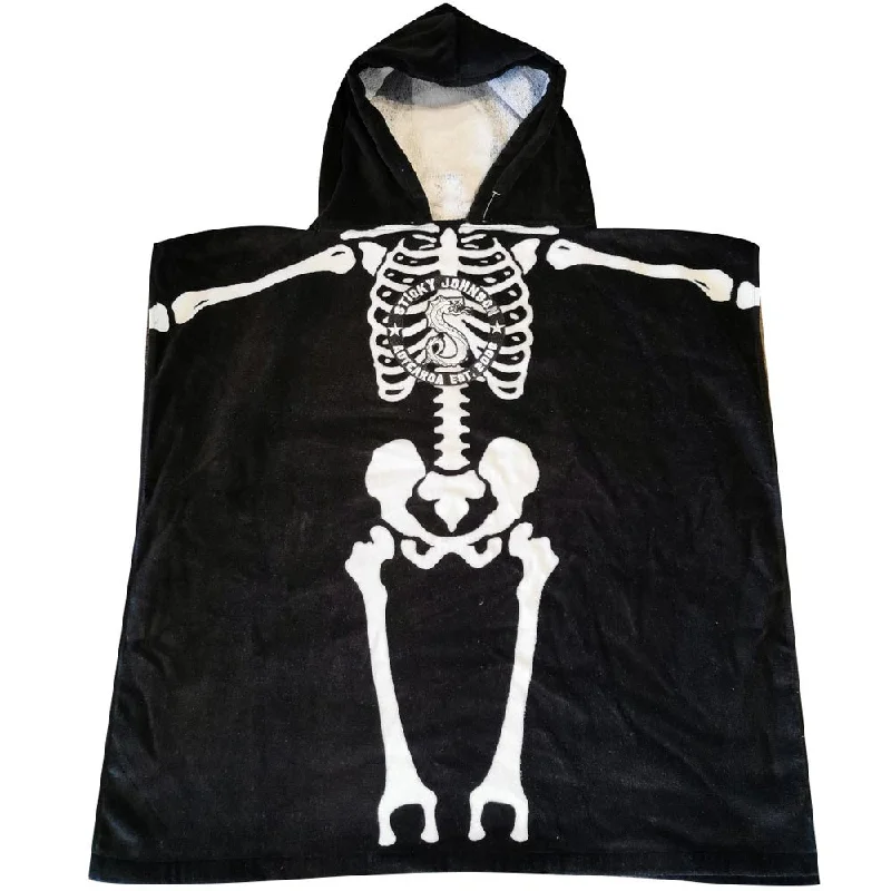 surfboards with carbon fiber reinforcement-STICKY JOHNSON KIDS HOODED CHANGE TOWEL SKELETON