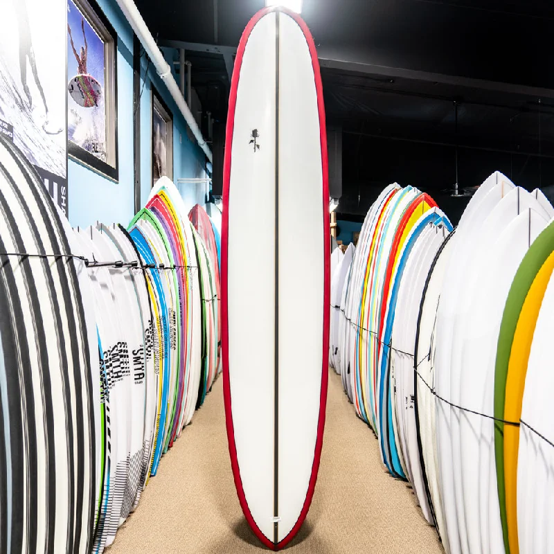 surfboards with efficient paddling for long waves-Black Rose Fine Swine PU/Poly 9'9"