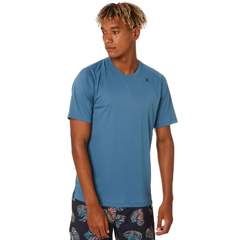 surfboards with easy grip for foot control-Men's Rashies Hurley Q/D S/S Rashie - Thunderstorm