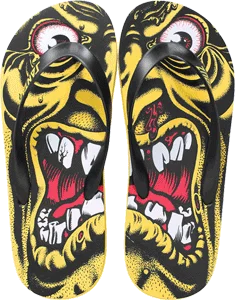 custom surfboards for unique designs-Santa Cruz Rob Face Flops Size 11 Yellow Sandals