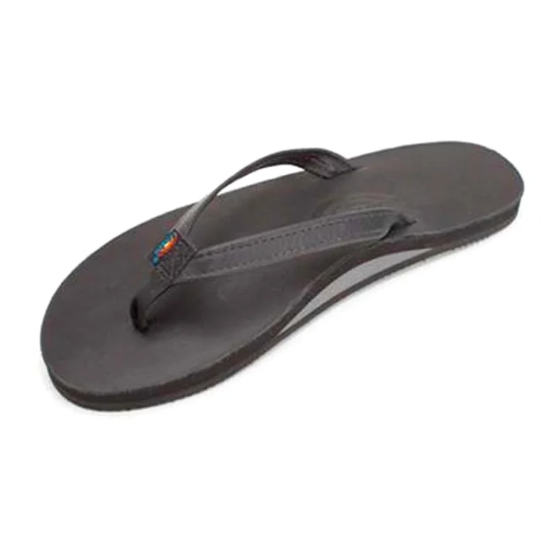 surfboards for better wave control-Rainbow Single Skinny Classic Leather Women's Sandals - Black