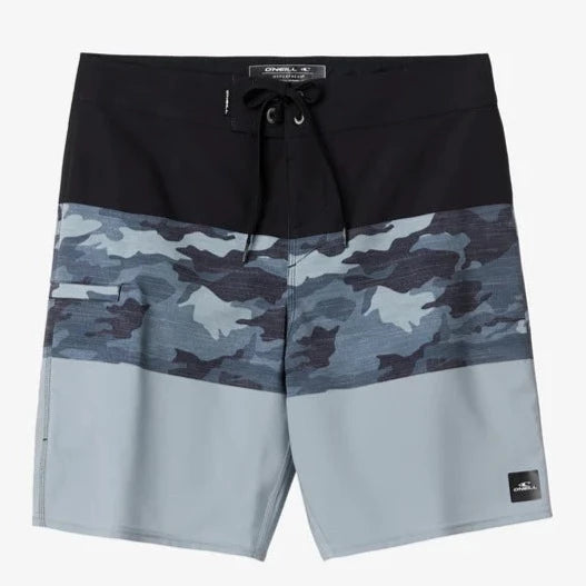 surfboards with minimal maintenance-O'Neill Hyperfreak Heat Block 19" Boardshorts - Black Camo