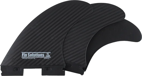 surfboards for small waves-Fin Solutions FFS Large Black Weave 3 Surfboard Fin Set