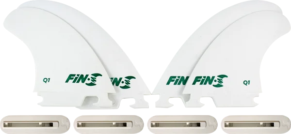 surfboards for all-around wave conditions-Fin-S Production Set Q-1 Quad White 4 Fins/4 Boxes Surfboard FIN - 4 PACK KIT