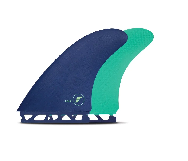 surfboards with responsive tail designs-Futures Akila Aipa Glass Twin Fins DarkPurple/Mint