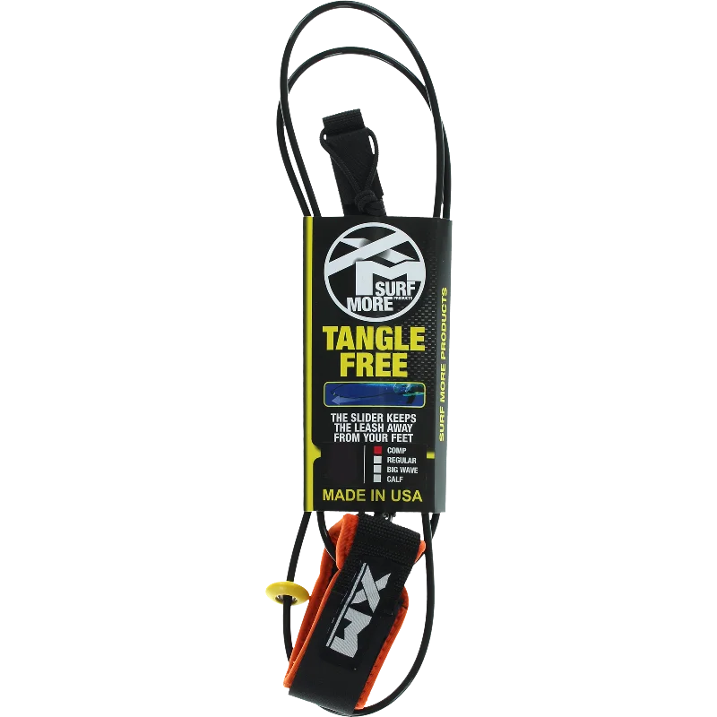 surfboards with precise rail design for carving-Surf More XM Tangle Free Ds Complite Leash 6' Black