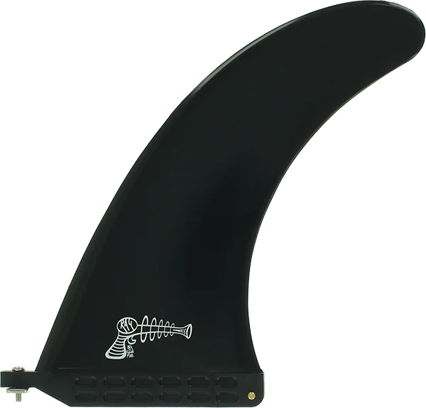 surfboards with low drag for higher speed-Ray Gun Plastic Center Fin 9" Black Surfboard FIN