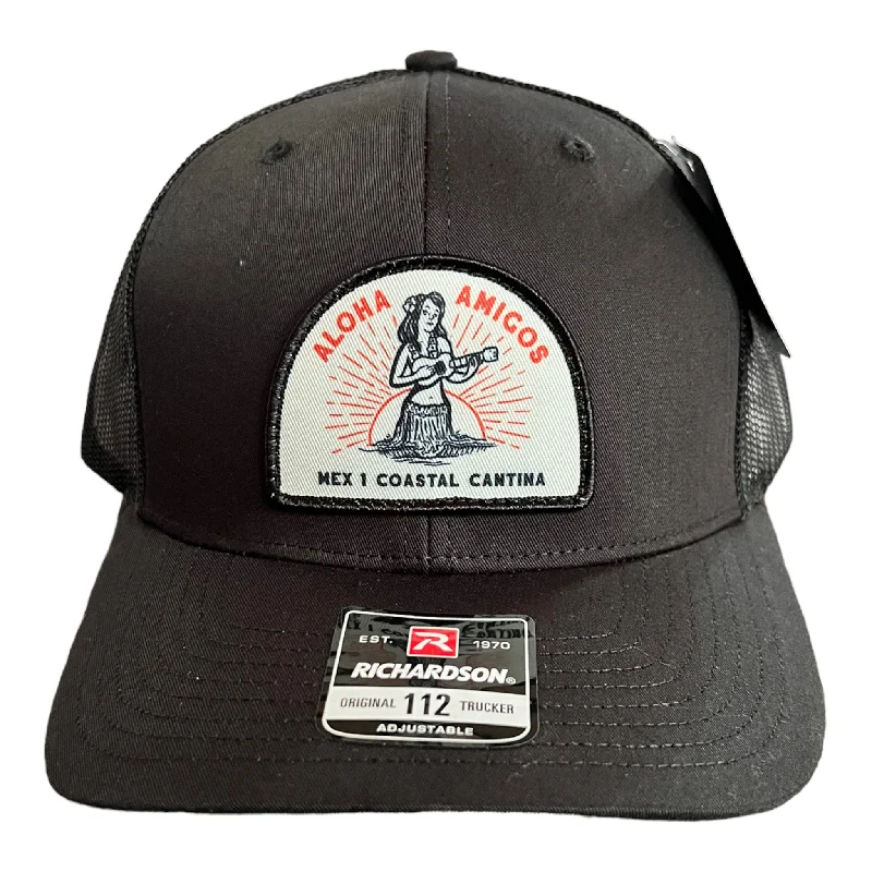 surfboards with high tail kick for pop-Aloha Amigos | Hat | Black