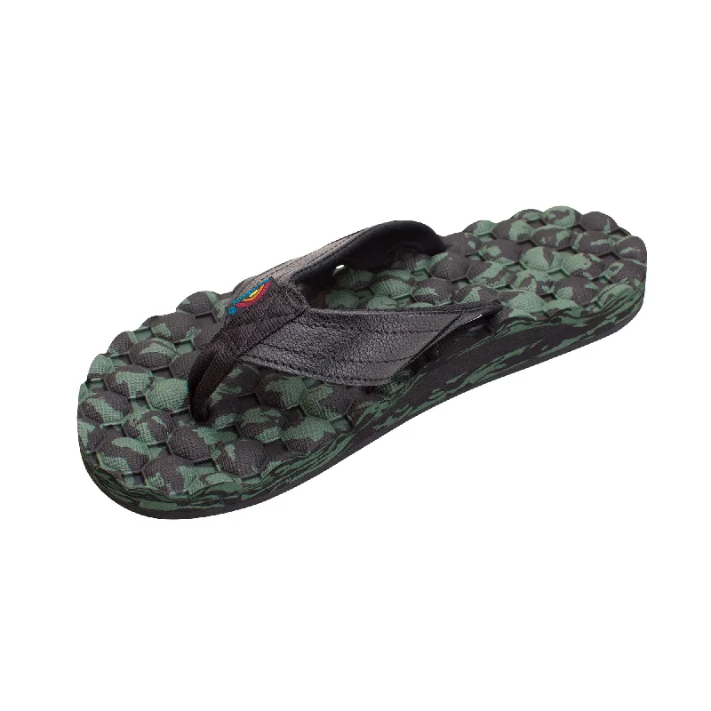 surfboards for quick paddling-Rainbow Holoholo Gerry Lopez Signature Men's Sandals - Black/Green Camo