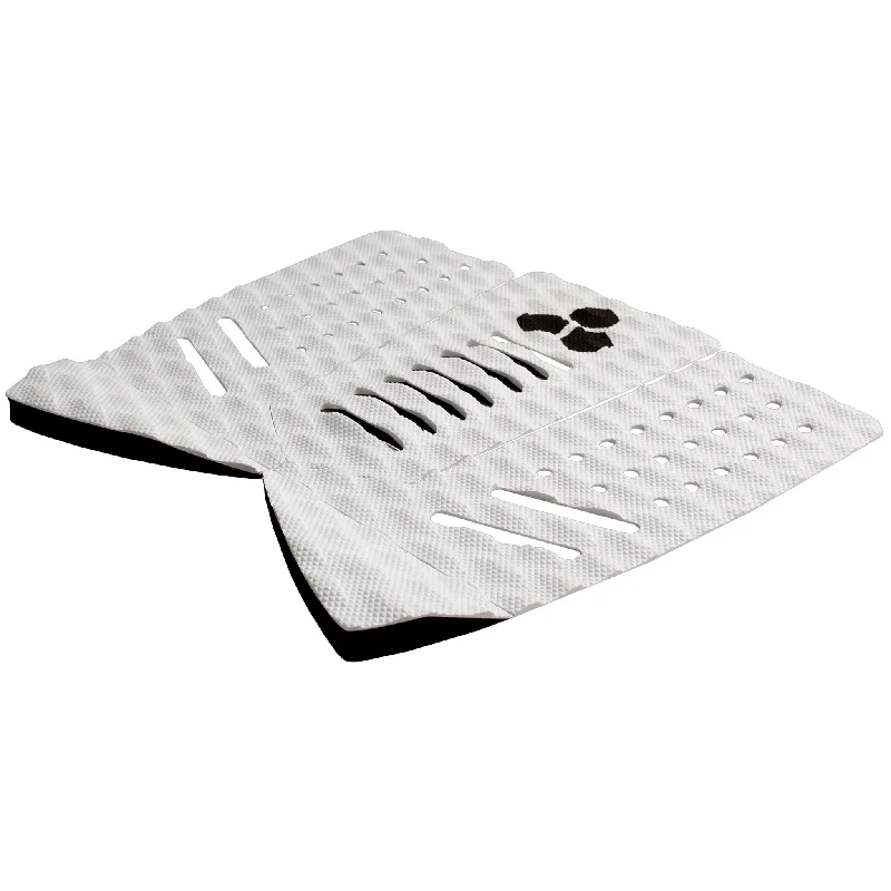 surfboards for efficient wave riding-Channel Islands Yesterday 3 Piece Arch Fish Traction Pad White