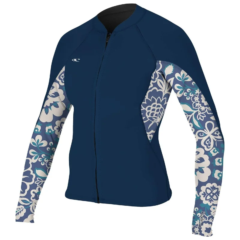 high-speed surfboards for advanced riders-O'Neill Bahia 1.5mm Women's Front Zip Wetsuit Jacket - Navy