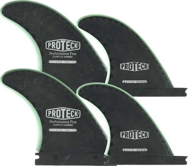 surfboards with precise rail design for carving-Proteck Perform Ffs Quad 4.5+4.0 Black Surfboard FIN