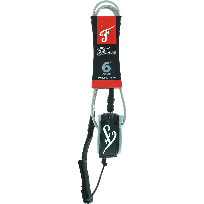 surfboards for relaxed and fun rides-Famous Deluxe Comp 6' Grey Leash