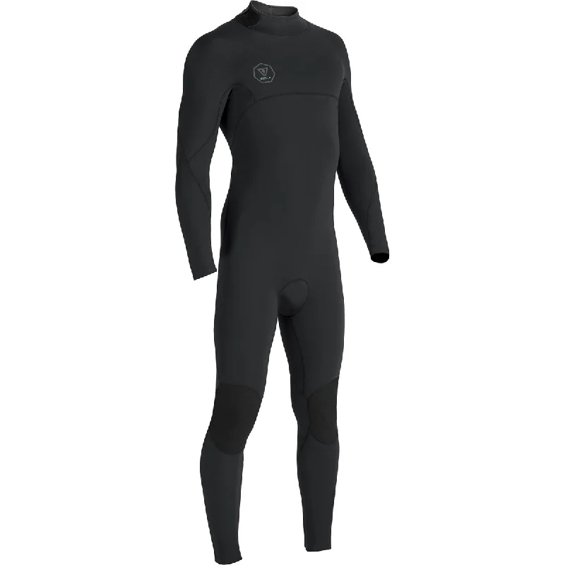 surfboards for stable rides in large surf-3/2 Mens Vissla SEVEN SEAS FULL Back Zip - Black (BLK)