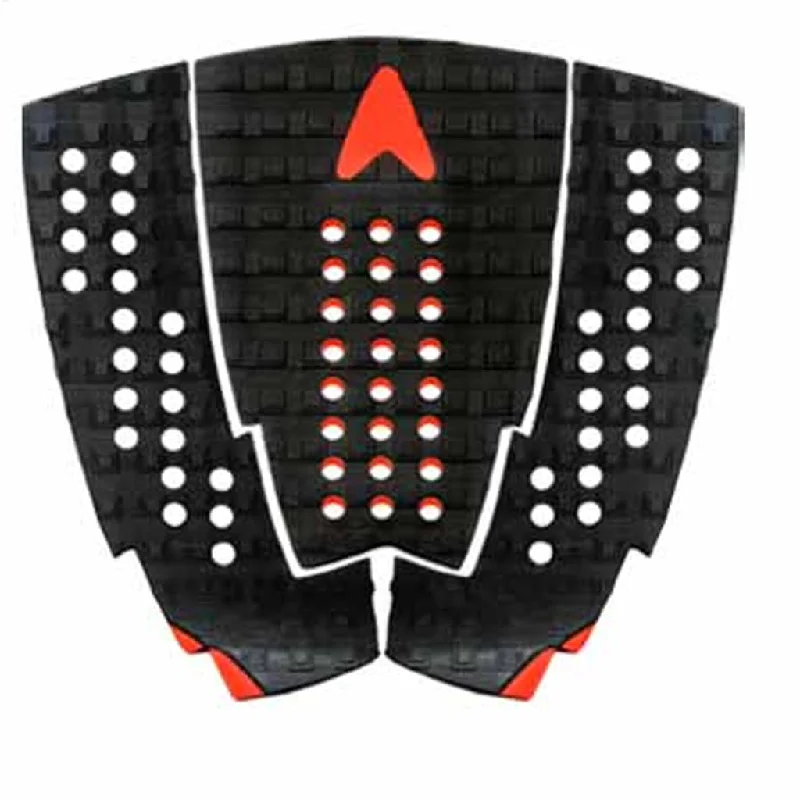 surfboards with reinforced construction for durability-Astrodeck Wide Tail Traction Pad - Black/Red