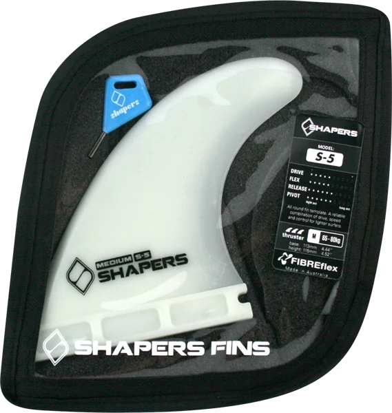 surfboards with increased volume for better buoyancy-Shapers Australia S-5 Future Natural 3 Surfboard Fin Set