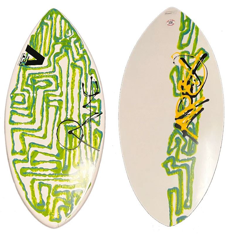 surfboards with lightweight and responsive designs-Apex 46" Avac Skimboard White/Green/Teal