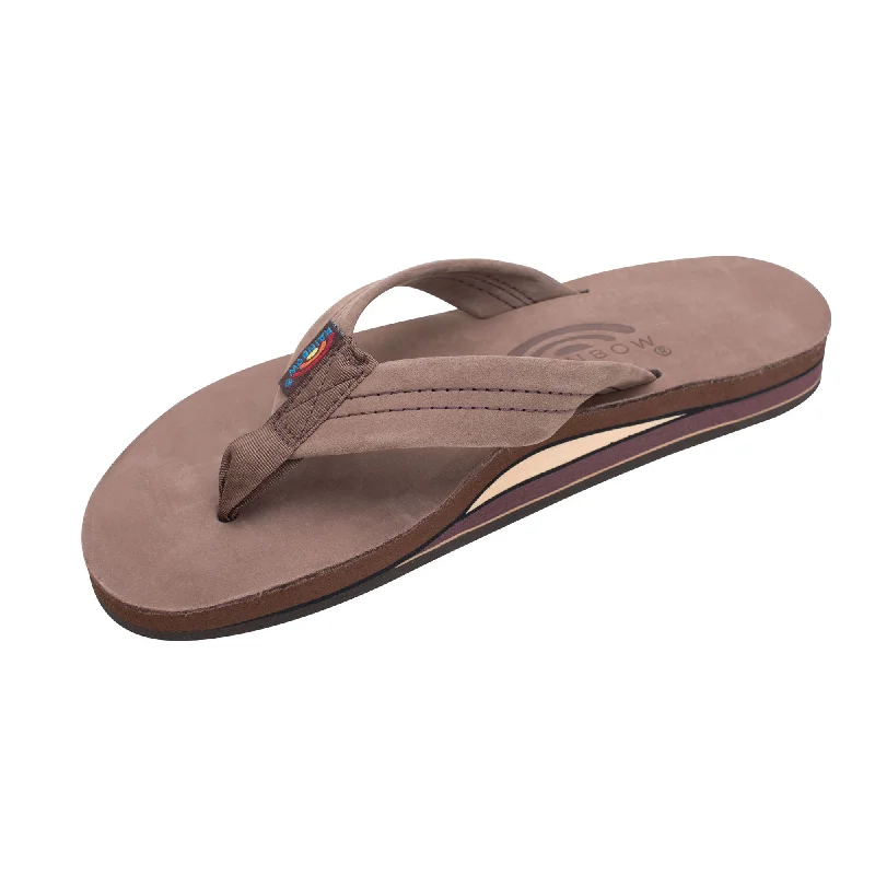 surfboards with wide tails for power-Rainbow Double Thick Classic Leather Women's Sandals - Expresso