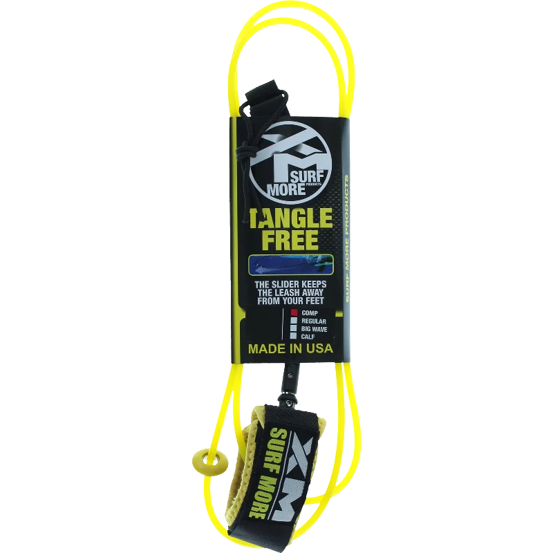 surfboards for pro-level maneuvers-Surf More XM Tangle Free Ds Complite Leash 7' Yellow