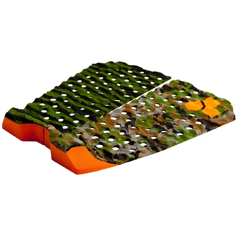 surfboards with enhanced grip for control-Channel Islands Factor 2 Piece Flat Traction Tail Pad Camo