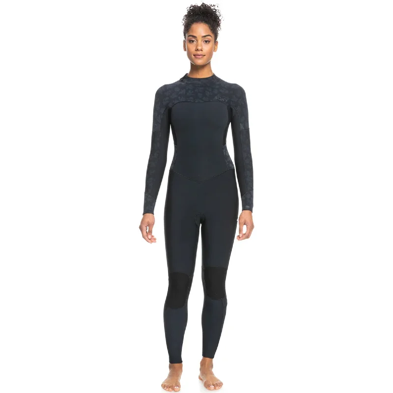 surfboards for easy wave take-off-Roxy Swell Series 3/2mm Back Zip Women's Wetsuit - Black