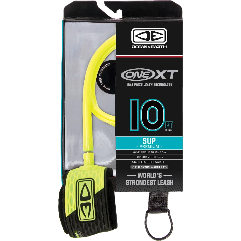 durable surfboards for tough conditions-O&E Ocean & Earth One XT Sup Leash 10' Yellow