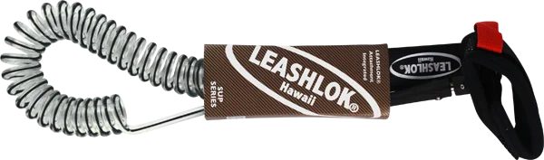 high-quality surfboards for long-lasting use-Leashlok SUP Coil 12' Leash Clear/Black 8mm