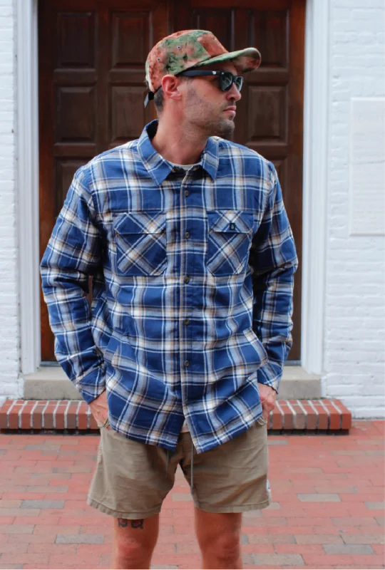 surfboards with minimal maintenance-Waterboyz Stylo Quilted Flannel Navy