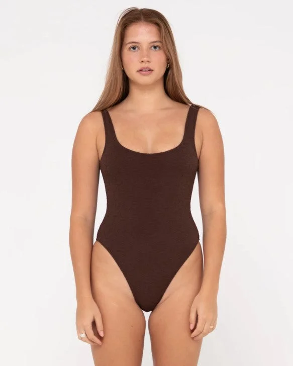 surfboards for smooth wave exits-Rusty Sandalwood Retro One Piece Swimwear - Sum24