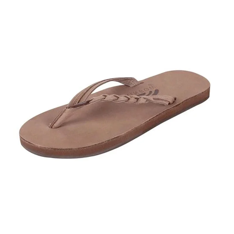 surfboards for small waves-Rainbow Flirty Braidy Women's Sandals - Dark Brown