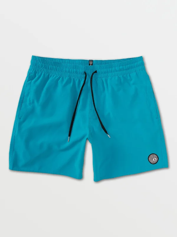 surfboards with reinforced construction for durability-Volcom Lido Solid Mens Trunk 16" - Barrier Reef Teal