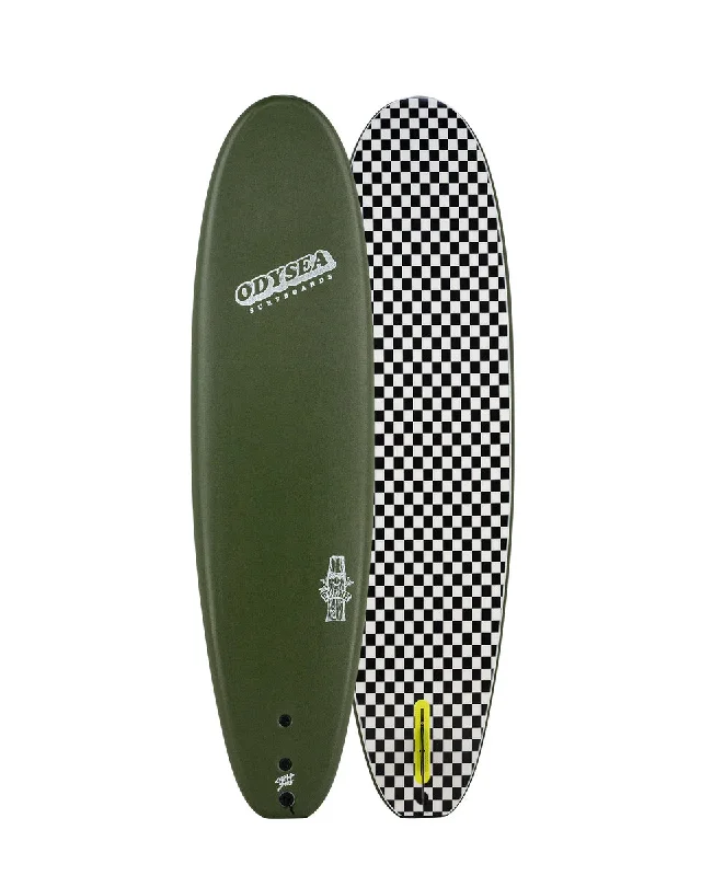 surfboards for smooth carving-Odysea 7'0" Plank Single Fin Military Green