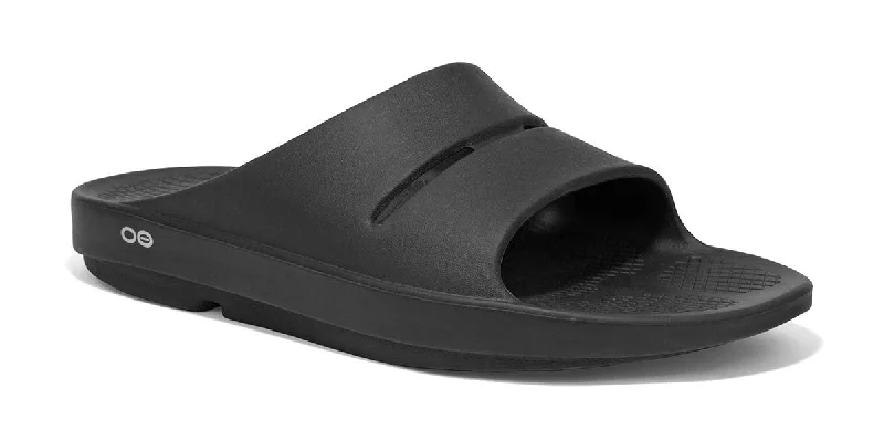 all-weather surfboards for year-round use-OOFOS Ooahh Slide Mens Slip On Sandals Black 1100BLK