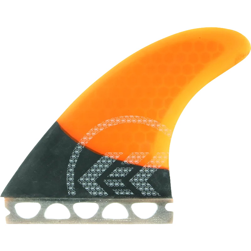 surfboards for maximum wave-catching efficiency-Kinetik Racing J Parkinson Carbo Tune SMALL Ffs Neon Org Surf FIN - SET OF 3PCS