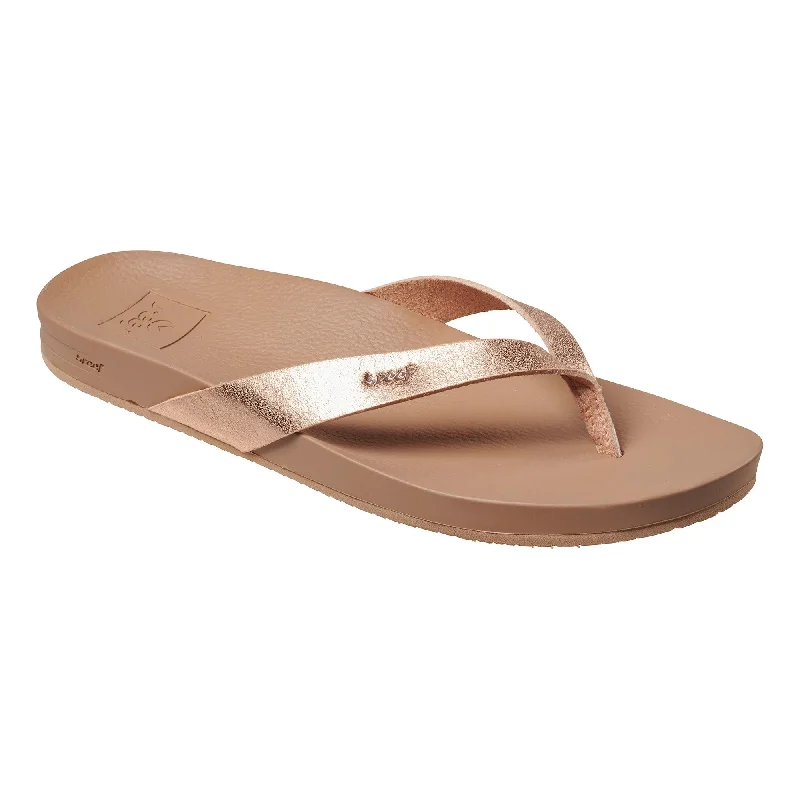 surfboards for easy wave take-off-Reef Cushion Court Women's Sandals - Rose Gold