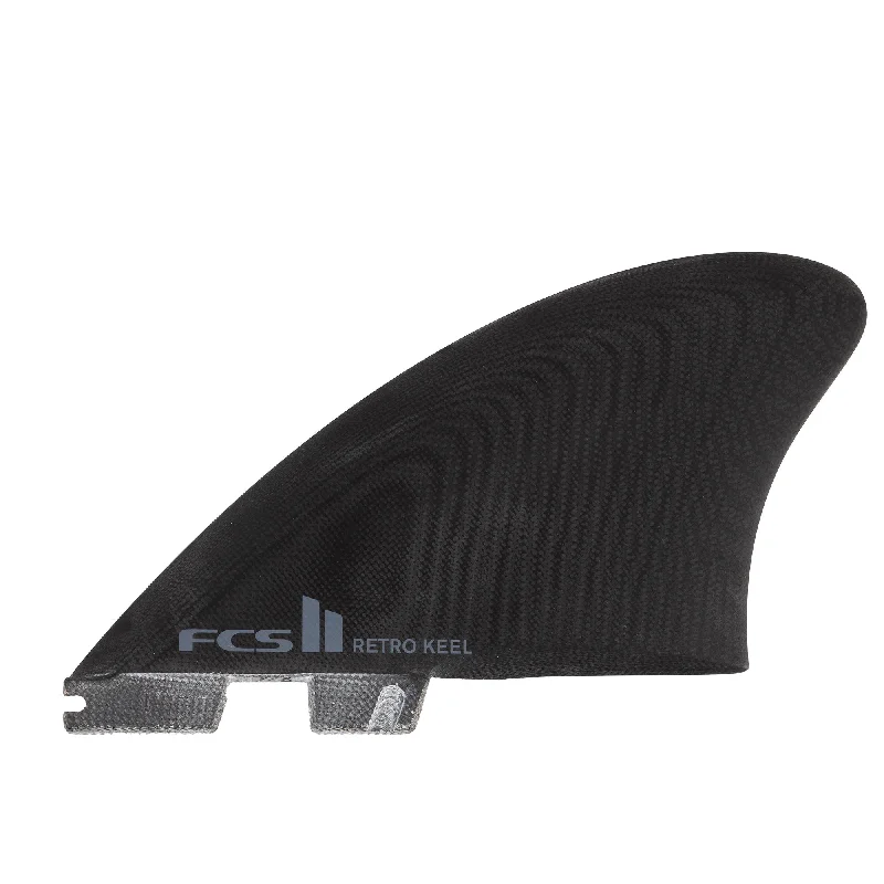 surfboards with enhanced grip for control-FCS II RETRO KEEL TWIN FIN PG - BLACK