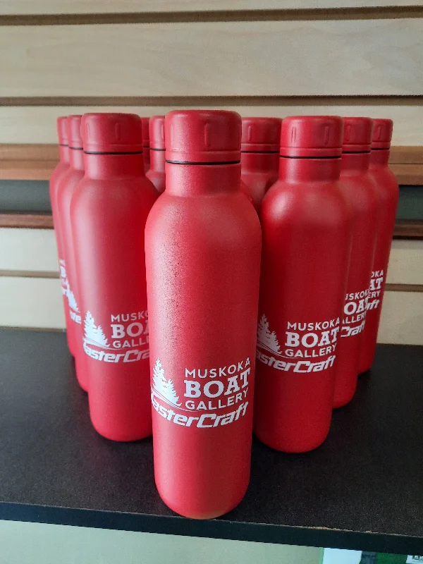 surfboards for aggressive carving-MBG Logo Water Bottle Red