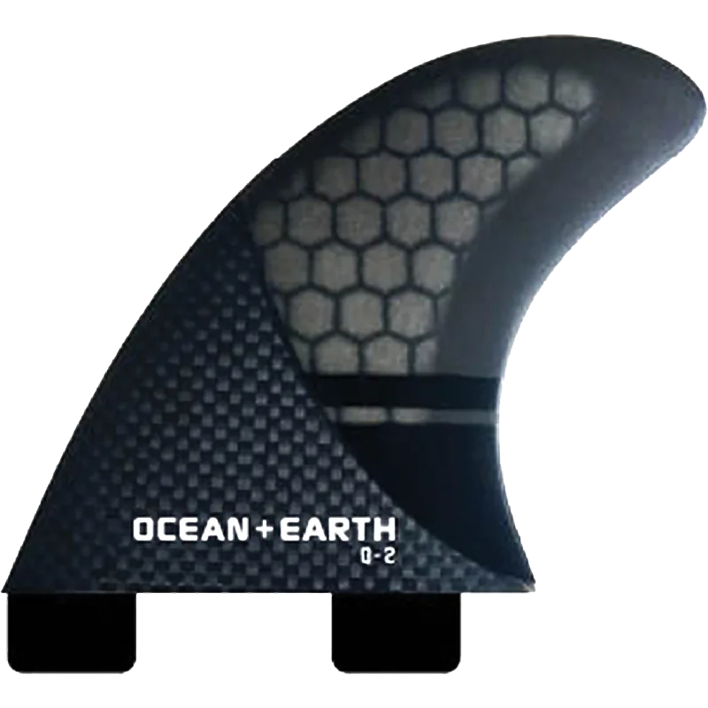 surfboards with wide tails for added power-Ocean and Earth Q2 Control 2 Quad Rear Surfboard FIN - FCS & Futures Compatible