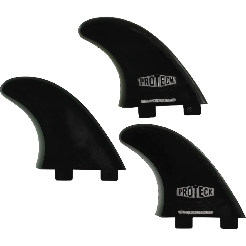 surfboards with minimal maintenance-Proteck Performance FCS Surfboard Fins Thruster 4.25 - Black - SET OF 3pcs