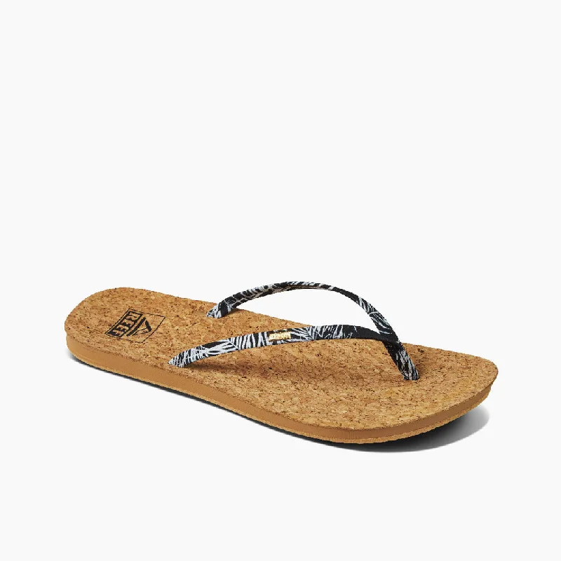 surfboards with minimal maintenance-Reef Cushion Slim Cork Women's Sandals - Palmia