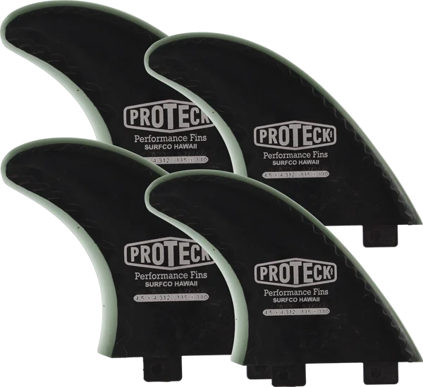 surfboards with easy grip for foot control-Proteck Perform Fcs Quad 4.5+4.0 Black Surfboard FIN