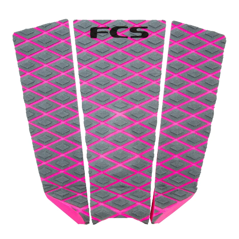 surfboards for deep bottom turns-FCS SALLY FITZGIBBONS GREY/BRIGHT PINK 3PC GRIP TRACTION