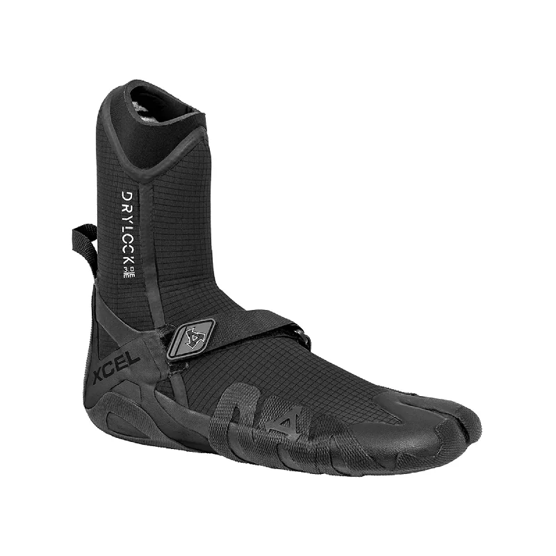 surfboards with high tail kick for pop-Xcel Drylock Split Toe 3mm Men's Wetsuit Booties - Black