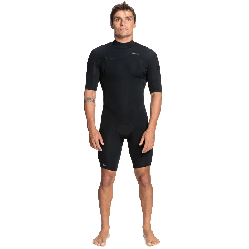 surfboards for easy wave take-off-Quiksilver Everyday Sessions 2mm Back-Zip Men's S/S Springsuit Wetsuit