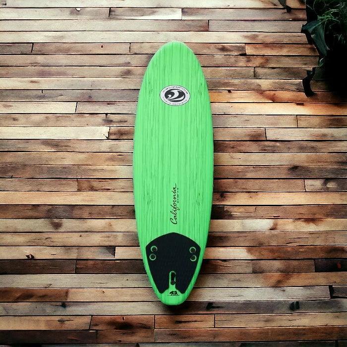 surfboards with wide tails for added power-California Board Company CBC Mini Mal Soft Surfboard 6ft - Green Wood Grain