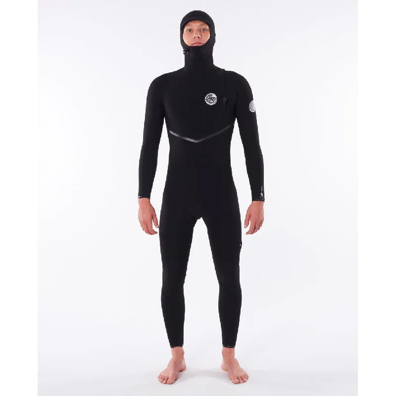 surfboards with high buoyancy for easy paddling-RIP CURL MENS E-BOMB Z/FREE HOODED 4/3MM 2021