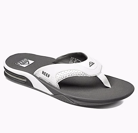 surfboards for aggressive carving-Reef Mens Fanning Grey White Sandal 2026 GRW