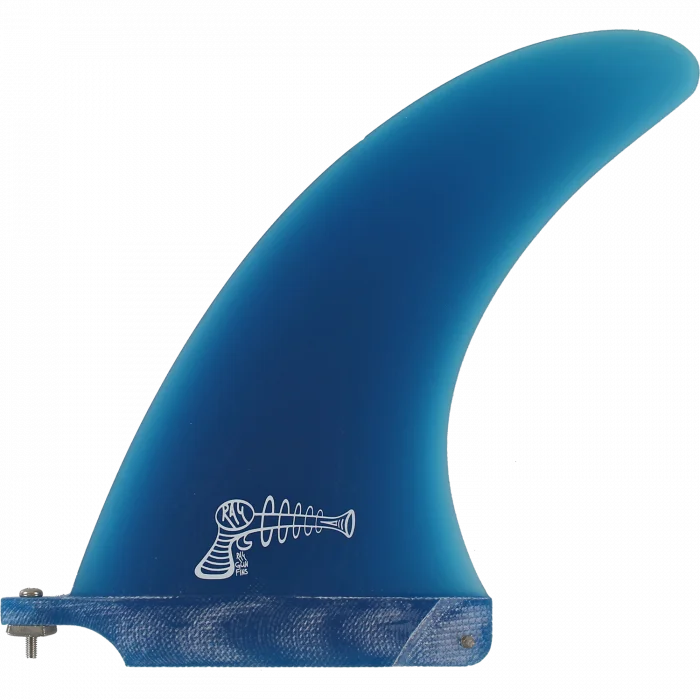 surfboards with great turning radius-Ray Gun Fiberglass Center Fin 7.0" Blue Surfboard FIN